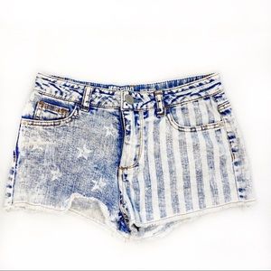 Mossimo Supply Co American Flag High Rise Shorts